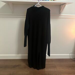 Aritzia Black Sweater Dress With Slit